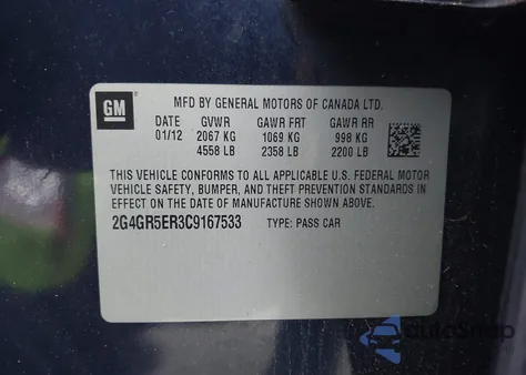 2012 Buick Regal from USA, damaged, VIN 2G4GR5ER3C9167533